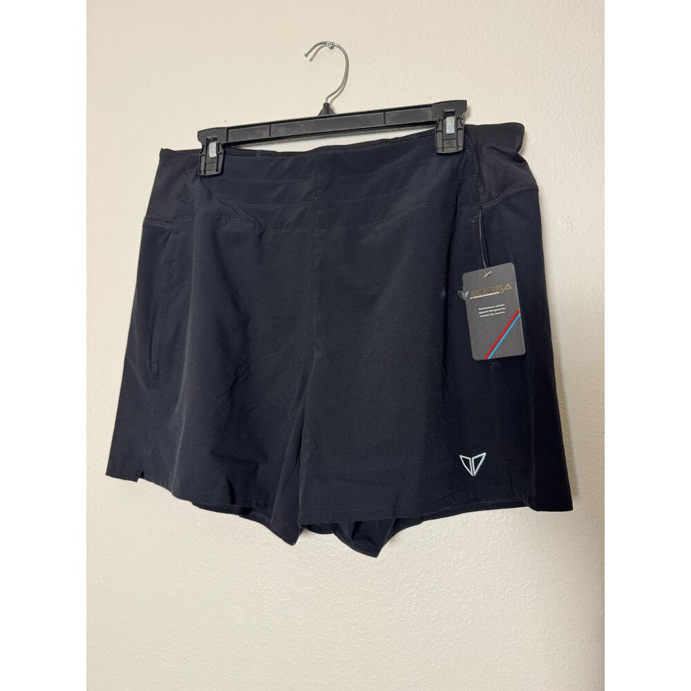 NWT Road Runner KORSA Drive 5" Running Shorts Womens L Black Built-In Liner